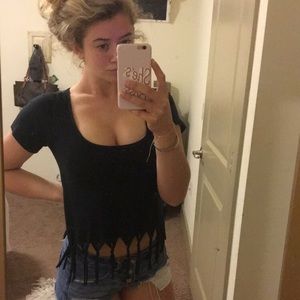 black tank with braids